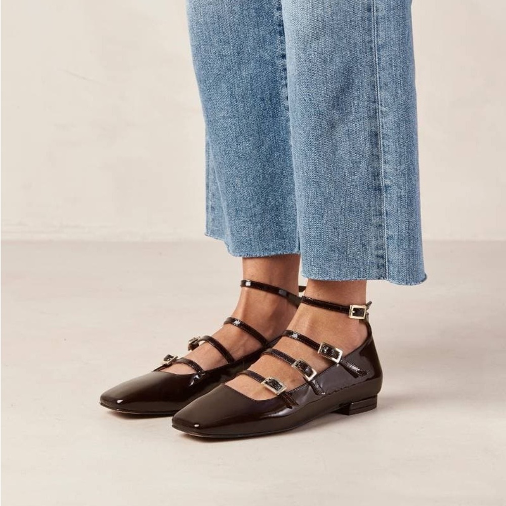 Like New! ALOHAS Luke Onix Coffee Brown Leather Ballet Flats